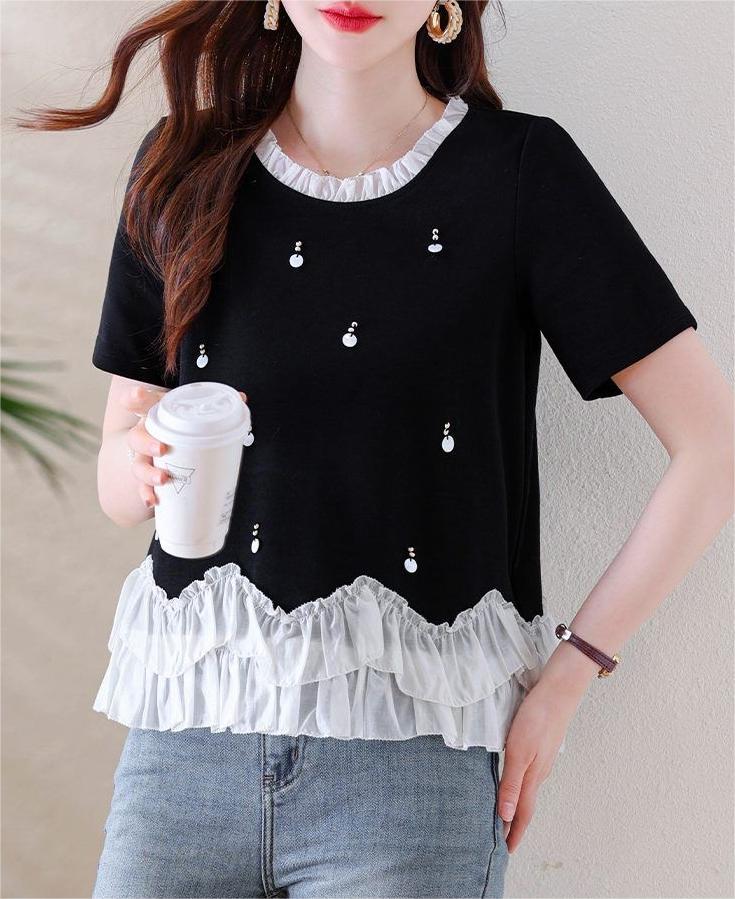 半袖 フリル Tシャツ レディース トップス