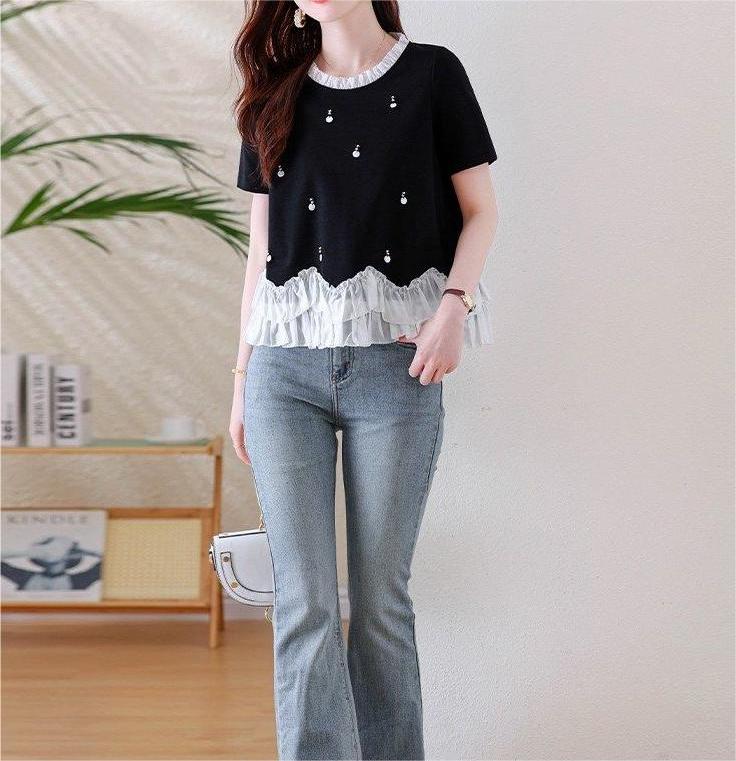 半袖 フリル Tシャツ レディース トップス