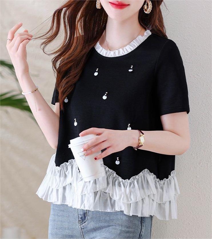 半袖 フリル Tシャツ レディース トップス