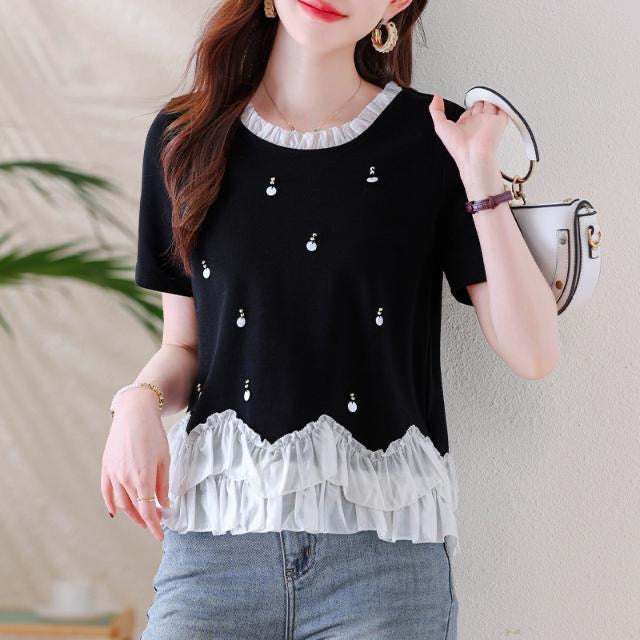 半袖 フリル Tシャツ レディース トップス
