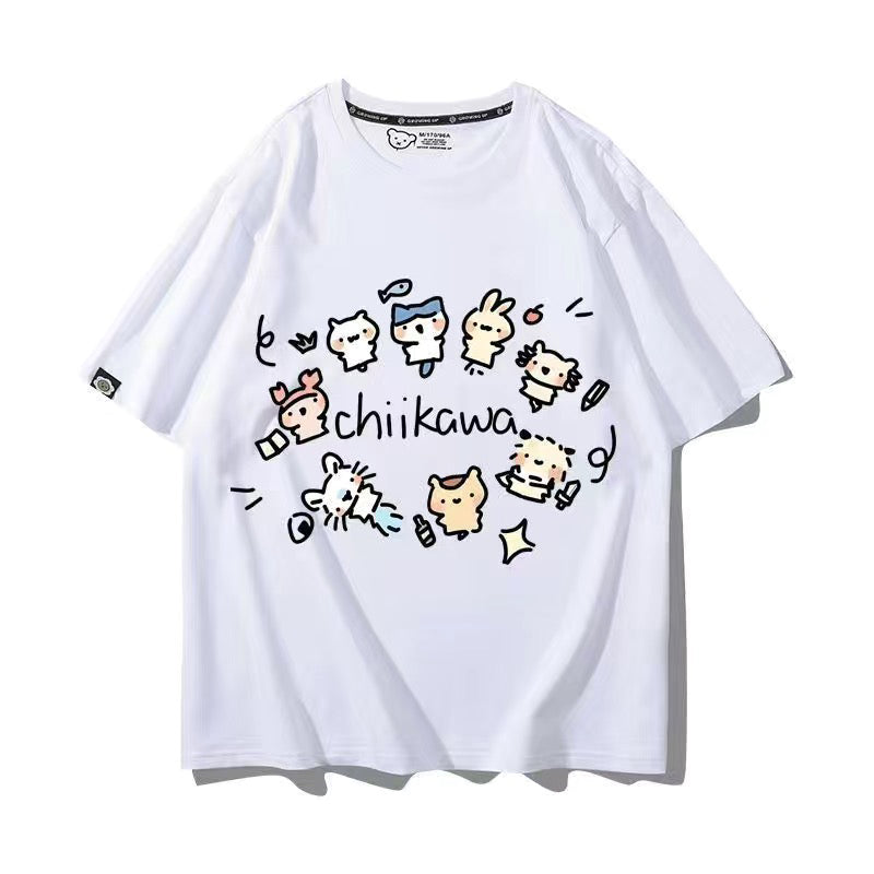 可愛いキャラ ゆるかわ トップス 友達と一緒 ユニセックス 半袖Ｔシャツ