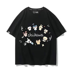 可愛いキャラ ゆるかわ トップス 友達と一緒 ユニセックス 半袖Ｔシャツ