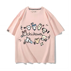 可愛いキャラ ゆるかわ トップス 友達と一緒 ユニセックス 半袖Ｔシャツ