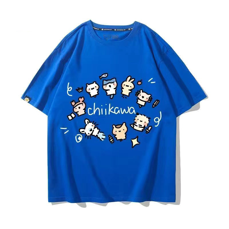 可愛いキャラ ゆるかわ トップス 友達と一緒 ユニセックス 半袖Ｔシャツ