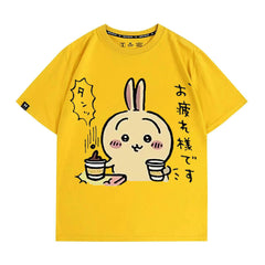 可愛いキャラ ゆるかわ トップス お疲れ様です ユニセックス 半袖Ｔシャツ