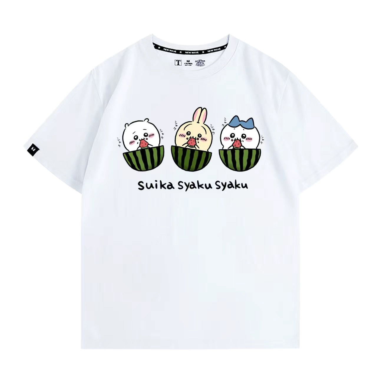可愛いキャラ ゆるかわ トップス すいか ユニセックス 半袖Ｔシャツ