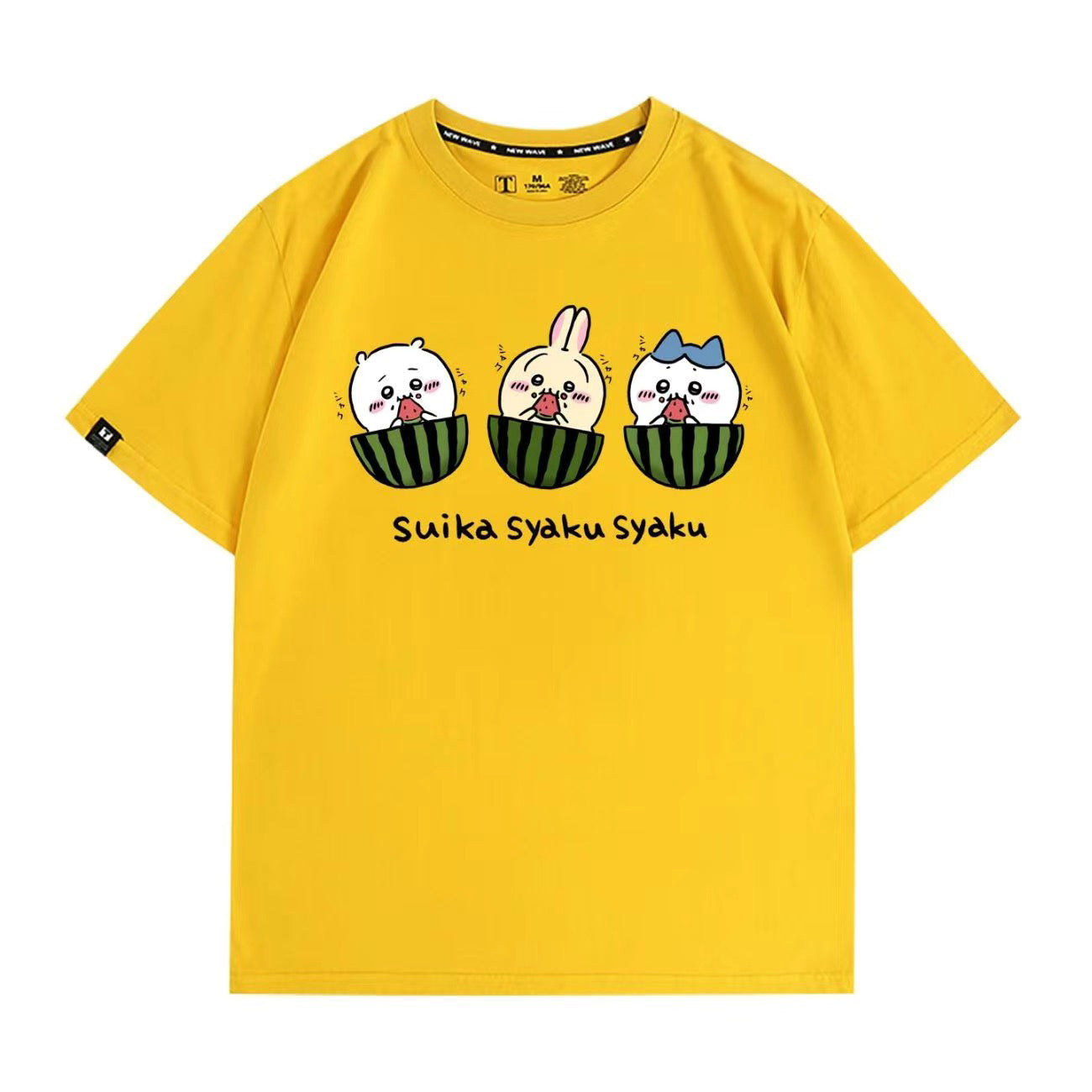 可愛いキャラ ゆるかわ トップス すいか ユニセックス 半袖Ｔシャツ