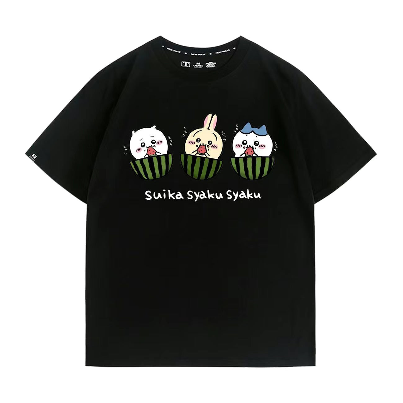 可愛いキャラ ゆるかわ トップス すいか ユニセックス 半袖Ｔシャツ