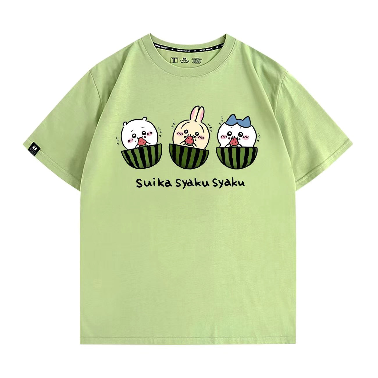 可愛いキャラ ゆるかわ トップス すいか ユニセックス 半袖Ｔシャツ
