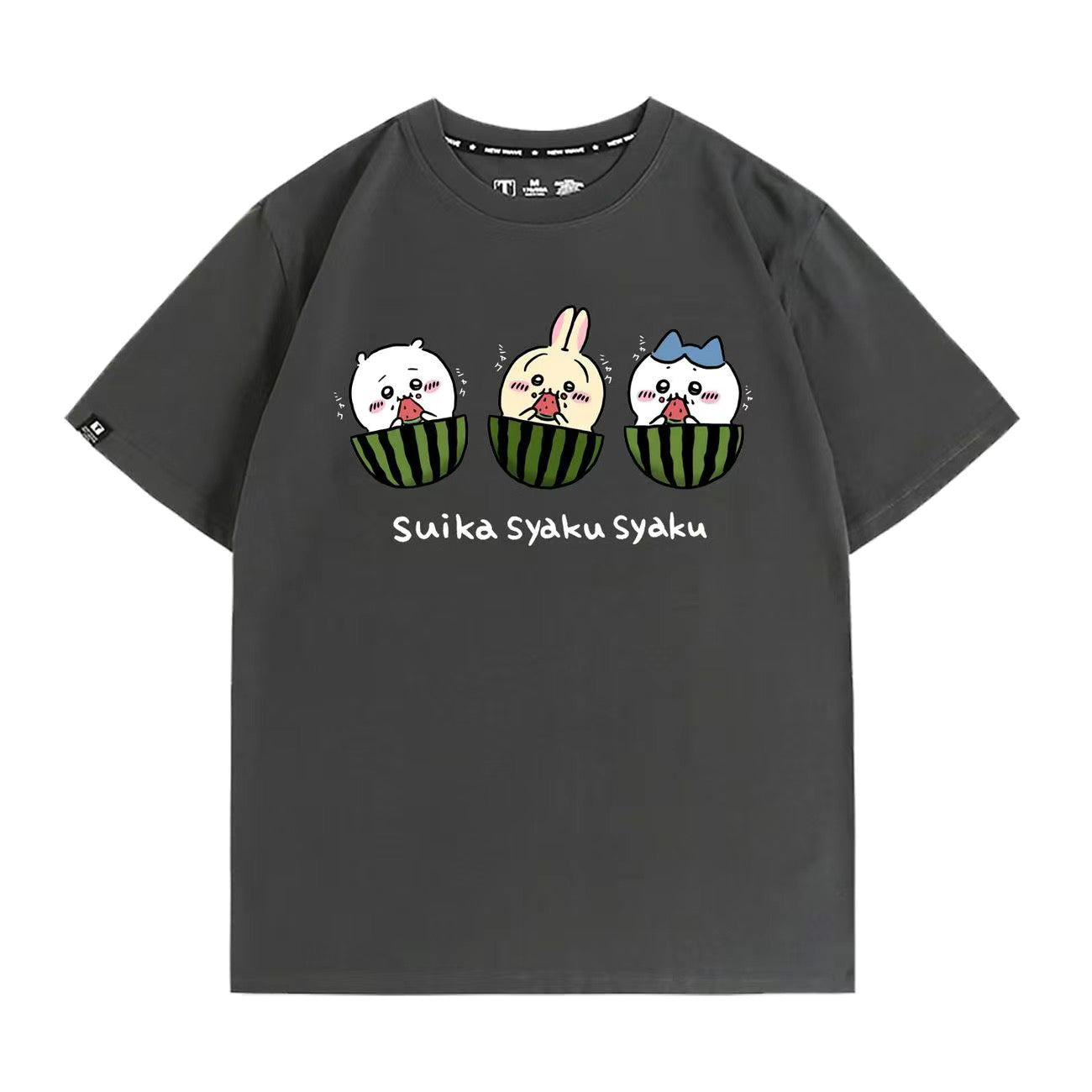 可愛いキャラ ゆるかわ トップス すいか ユニセックス 半袖Ｔシャツ