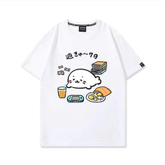 キャラクター 可愛い トップス 週きゅ～7日 ユニセックス 半袖Ｔシャツ