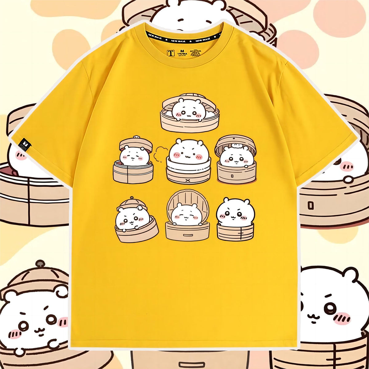 可愛いキャラ ゆるかわ トップス 肉まん ユニセックス 半袖Ｔシャツ