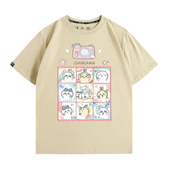 可愛いキャラ ゆるかわ トップス カメラ ユニセックス 半袖Ｔシャツ