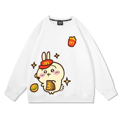 可愛いキャラ ゆるかわ トップス アルバイト生 ユニセックス 長袖 スウェット