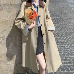 上品 ブリティッシュ ロング トレンチコート レディース トップス