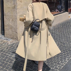 上品 ブリティッシュ ロング トレンチコート レディース トップス