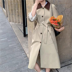 上品 ブリティッシュ ロング トレンチコート レディース トップス