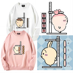 可愛いキャラ ゆるかわ トップス 背比べ ユニセックス 長袖 スウェット