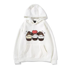 可愛いキャラ ゆるかわ トップス チョコレートケーキ ユニセックス 長袖 スウェット/パーカー