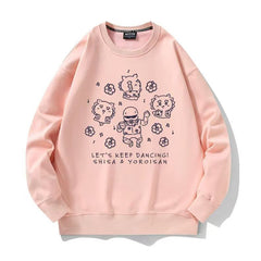 可愛いキャラ ゆるかわ トップス 踊り ユニセックス 長袖 スウェット