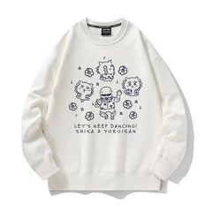 可愛いキャラ ゆるかわ トップス 踊り ユニセックス 長袖 スウェット