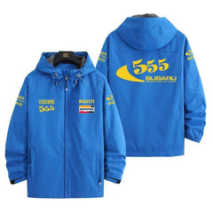 バイカースタイル アウター スポンサー風プリント 555 メンズ 防風 防寒 レーシングジャケット