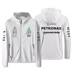 バイカースタイル アウター F1モータースポーツ風 薄手 メンズ バイク用 UVカットジャケット