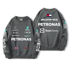 バイカースタイル トップス F1 デザイン ユニセックス 長袖 スウェット