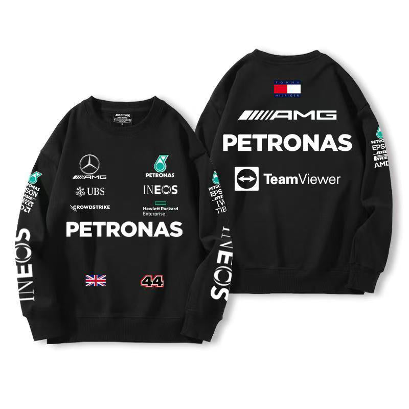 バイカースタイル トップス F1 デザイン ユニセックス 長袖 スウェット