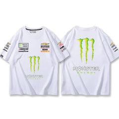 バイカースタイル トップス モータースポーツ風 ロゴプリント ユニセックス 半袖Ｔシャツ