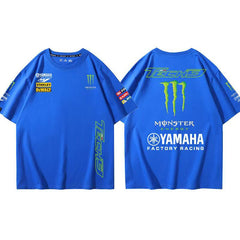 バイカースタイル トップス  レーシングロゴ クール系 ユニセックス 半袖Tシャツ