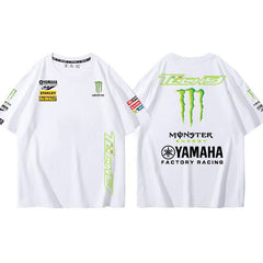バイカースタイル トップス  レーシングロゴ クール系 ユニセックス 半袖Tシャツ