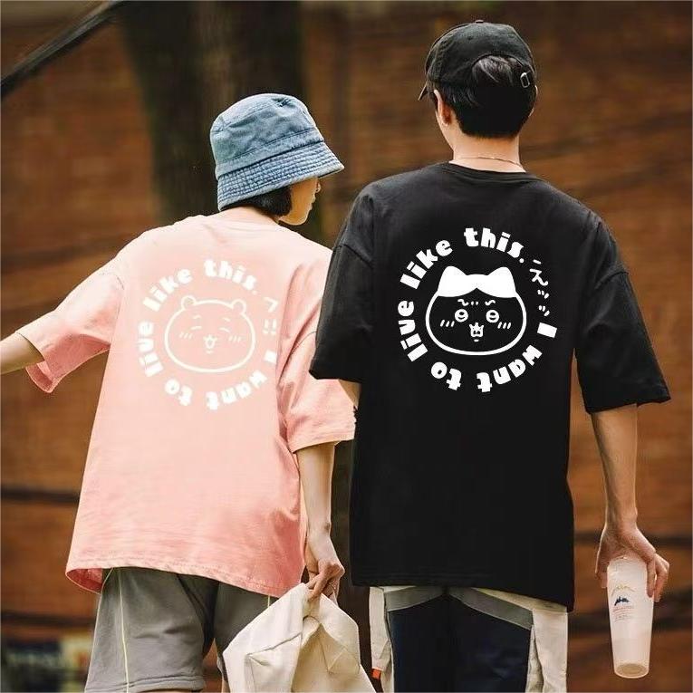 可愛いキャラ ゆるかわ トップス アイコン ユニセックス 半袖Ｔシャツ