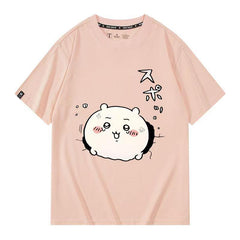 可愛いキャラ ゆるかわ トップス 興奮した気持ち ユニセックス 半袖Ｔシャツ