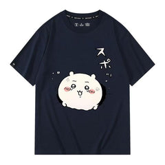 可愛いキャラ ゆるかわ トップス 興奮した気持ち ユニセックス 半袖Ｔシャツ