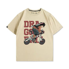 キャラクター トップス  自転車に乗る ユニセックス 半袖Ｔシャツ