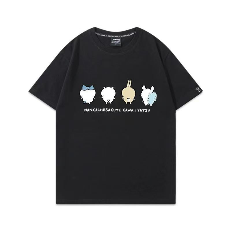 可愛いキャラ ゆるかわ トップス 可愛い後ろ姿 ユニセックス 半袖Ｔシャツ