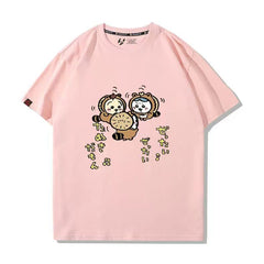 可愛いキャラ ゆるかわ トップス たぬきだもん ユニセックス 半袖Ｔシャツ