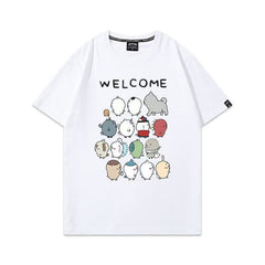 可愛いキャラ ゆるかわ トップス 親友 ユニセックス 半袖Ｔシャツ