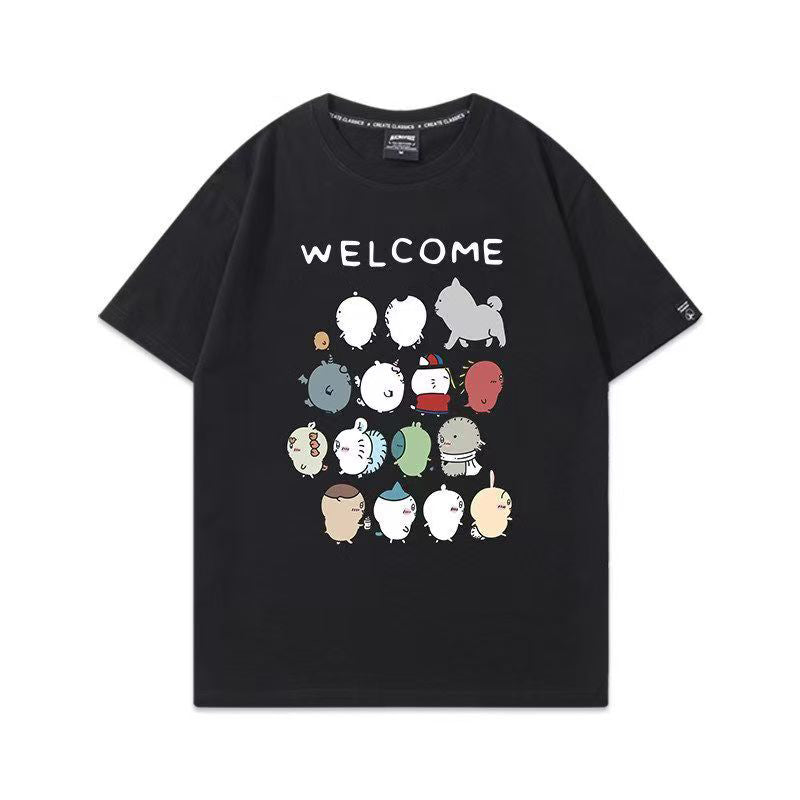 可愛いキャラ ゆるかわ トップス 親友 ユニセックス 半袖Ｔシャツ
