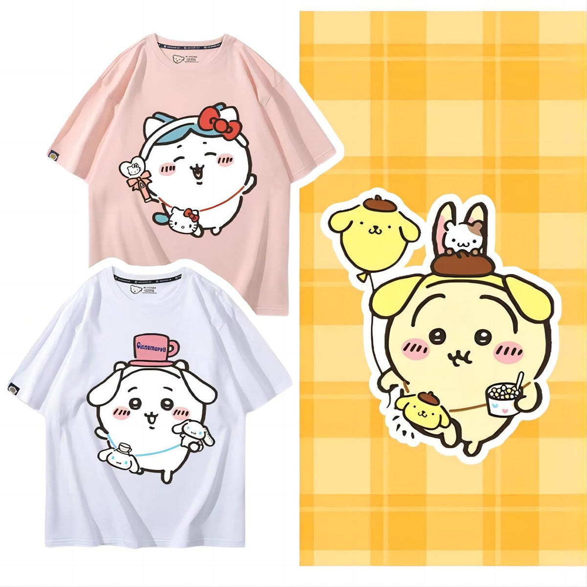 可愛いキャラ ゆるかわ トップス 可愛いショルダーバッグ ユニセックス 半袖Ｔシャツ