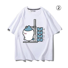 可愛いキャラ ゆるかわ トップス 身長を測る ‌ユニセックス 半袖Ｔシャツ