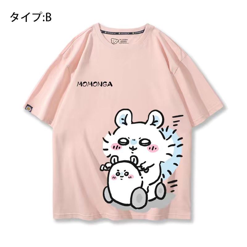 可愛いキャラ ゆるかわ トップス 日常（笑）ユニセックス 半袖Ｔシャツ