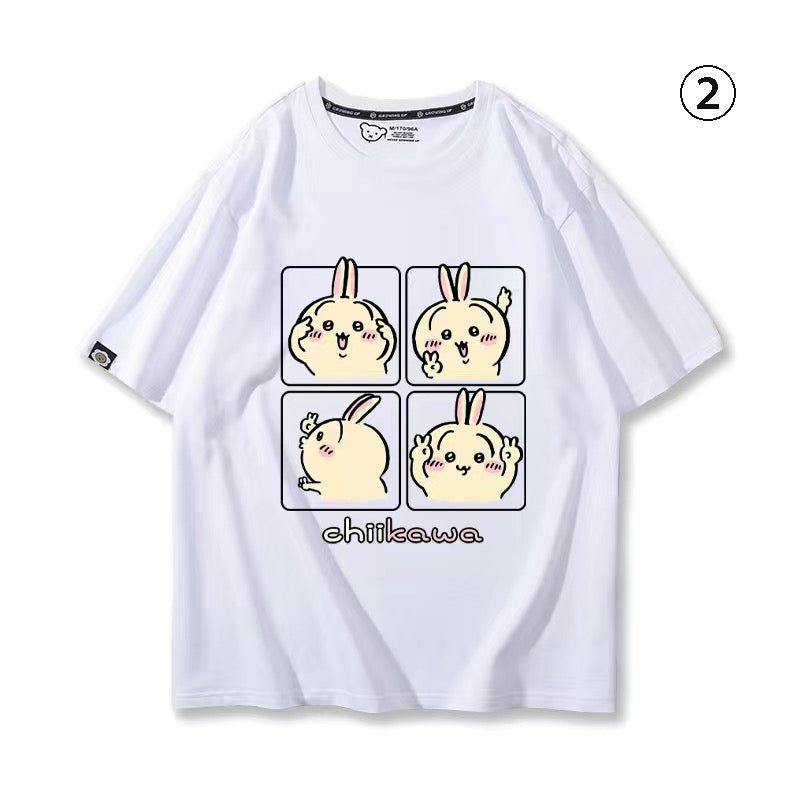 可愛いキャラ ゆるかわ トップス ポーズを取る ‌ユニセックス 半袖Ｔシャツ