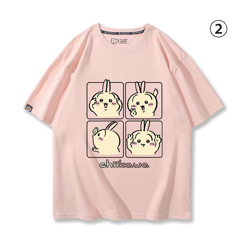可愛いキャラ ゆるかわ トップス ポーズを取る ‌ユニセックス 半袖Ｔシャツ