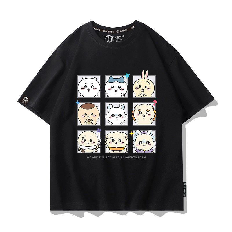 可愛いキャラ ゆるかわ トップス ACE AGENTS ユニセックス 半袖Ｔシャツ