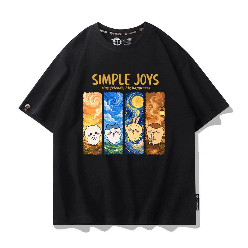 可愛いキャラ ゆるかわ トップス SIMPLE  JOYS ユニセックス 半袖Ｔシャツ