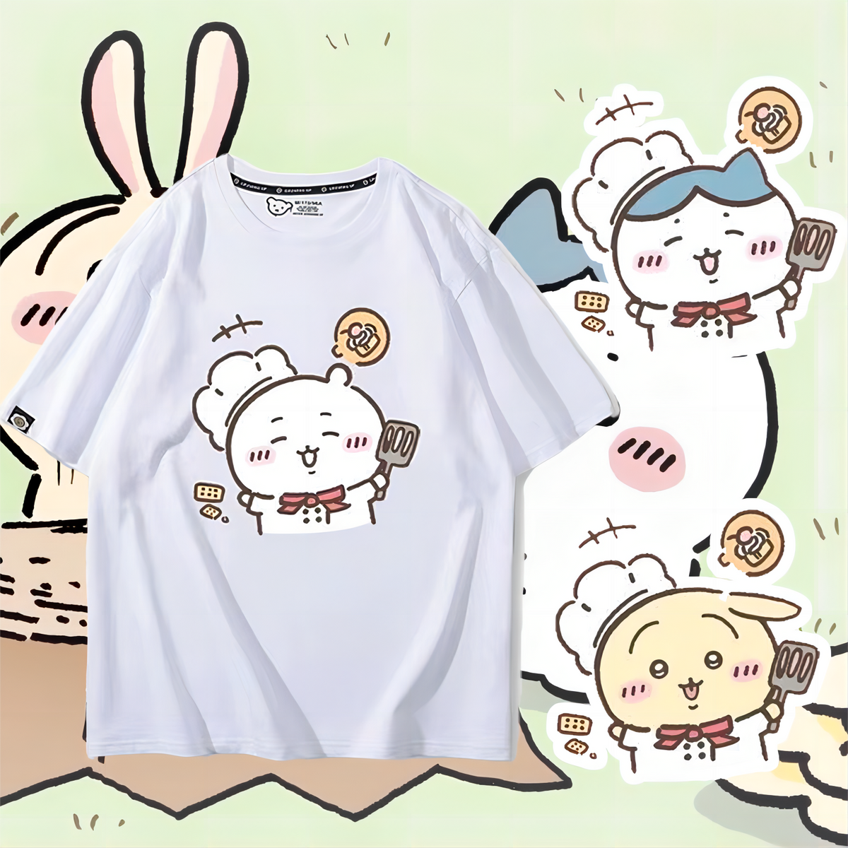 可愛いキャラ ゆるかわ トップス 料理人 ユニセックス 半袖Ｔシャツ
