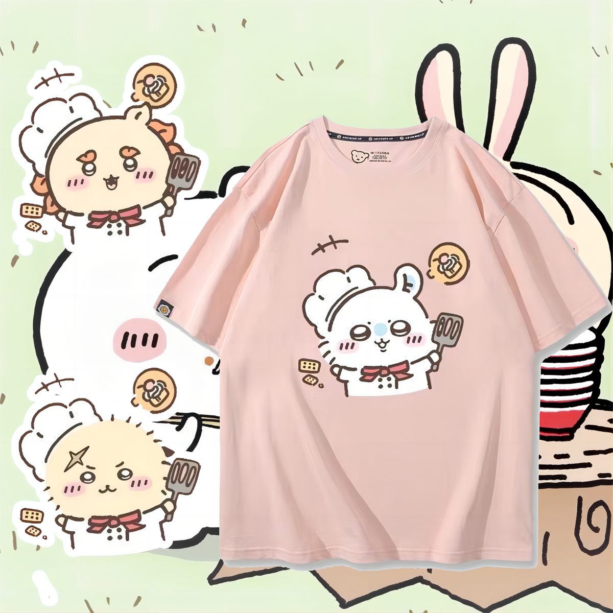 可愛いキャラ ゆるかわ トップス シェフ ユニセックス 半袖Ｔシャツ