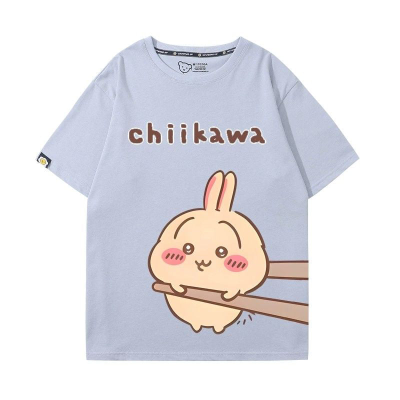 ちいかわシリーズ トップス 箸で挟まれる ウサギ ユニセックス 半袖Ｔシャツ